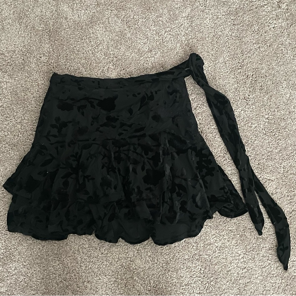 BOGO Velvet Floral Mini Skirt